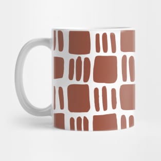 Abstract squares - brick red Mug